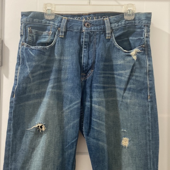 American Eagle men's distressed bootcut denim jeans 33 / 32 33x32 33/32 - Picture 9 of 12